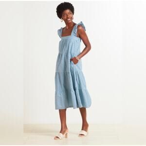 Nation LTD Camille Sundress Spritz Stripe Blue Green M